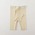 thumbnail image 2 of Lenpel Unisex Baby Clothes Cotton Solid Color Stretch Ribbed Knitted Trousers Newborn Pants for 3-12 M Girls Boys, 2 of 3