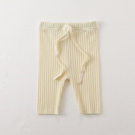 

Tawop Toddler Clothes Baby Kids Summer Solid Color Pant Beige 6m