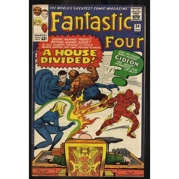 Fantastic Four #34 FN 6.5 1st Appearance Greg Gideon! Jack Kirby Art! Comic Book