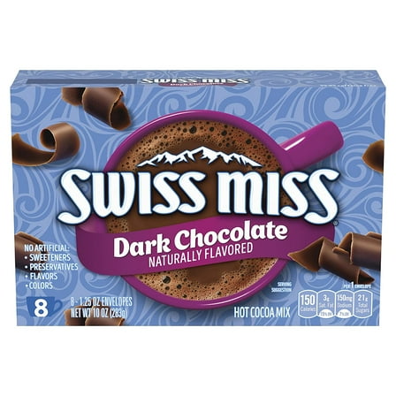 Swiss Miss Dark Chocolate Flavored Hot Cocoa Mix, 8 Count Hot Cocoa Mix Packets