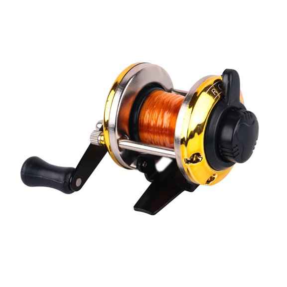 MixMart Winter Mini Trolling Ice Fishing Reel Spinning Wheel Fish Tackle Tool with Line