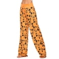 thumbnail image 3 of Pantalones de pijama Vackutliv para mujer con estampado de calabaza y fantasma para Halloween, 3 of 6