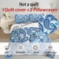 thumbnail image 6 of Qpednta Blue Paisley Duvet Cover Set All-Season Bedding Comforter Set Lightweight Comforter Cover 3-Piece Comforter Bedding Set for Apartment & College Dorm Decor, 6 of 7