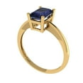 thumbnail image 2 of 1 ct Radiant Cut Simulated Blue Sapphire Solitaire Engagement Ring for Women in 18K Yellow Gold, 2 of 5