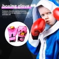 thumbnail image 3 of Age 3\-10 Children Solid Boxing Gloves Kickboxing Punching Bag Training Fight breathable, comfortable and soft Dropshipping Pink, 3 of 9