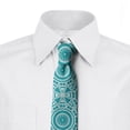 thumbnail image 2 of Boho Necktie, Modern Mandala Effect Pattern, Dress Tie, 3.7", Dark Seafoam and White, by Ambesonne, 2 of 3