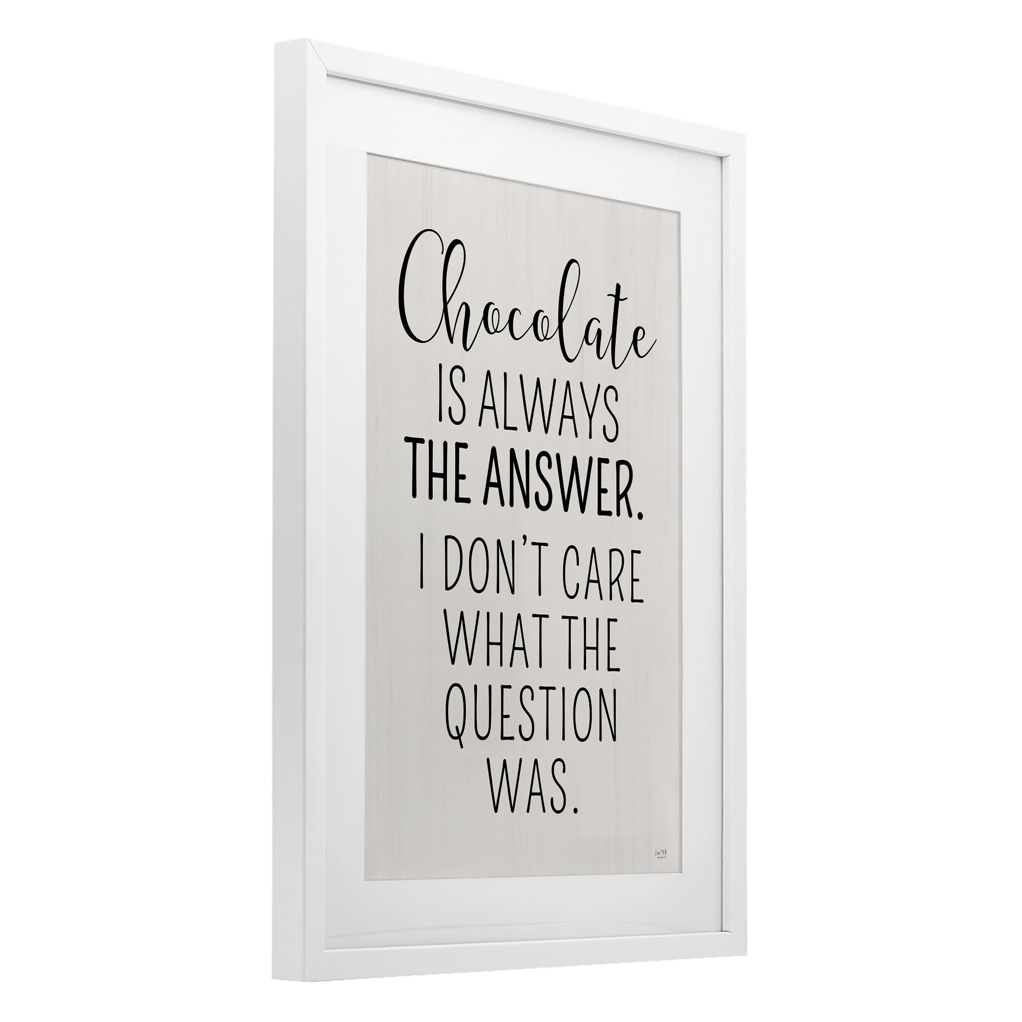 Stupell Industries Chocolate Is Always The Answer White Framed Print Under Glass, design by Lux + Me Designs
