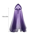 thumbnail image 3 of Fabrcox Halloween Holiday Full Length Hooded Cape, Unisex Adult Double Sided Reversible Mesh Cloak, Black Red Two Tone Garment for Masquerade Christmas Gathering Brown, 3 of 7