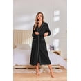thumbnail image 2 of Ekouaer Robes for Women Lightweight Knit Waffle Bathrobe Full Length Kimono Casual Ladies Loungewear, 2 of 5