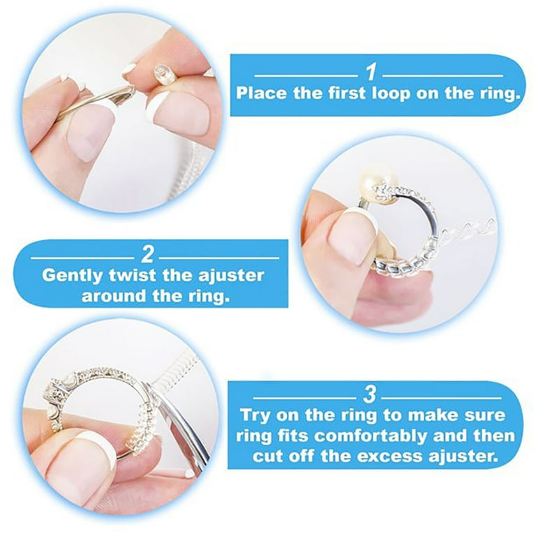 Ring Size Adjuster With Ring Size Measuring Tool For Loose Rings,Plug-In  Invisible Ring Spiral Silicone Tightener - AliExpress
