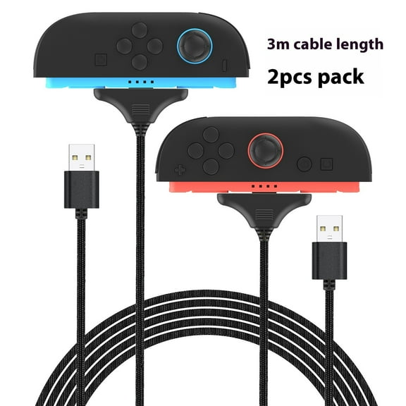 KIPLINK 2-Pack Magnetic 10ft Charging Cables for Nintendo Switch 2 Joy-Cons - Braided & Fast Charge (Play While You Charge)