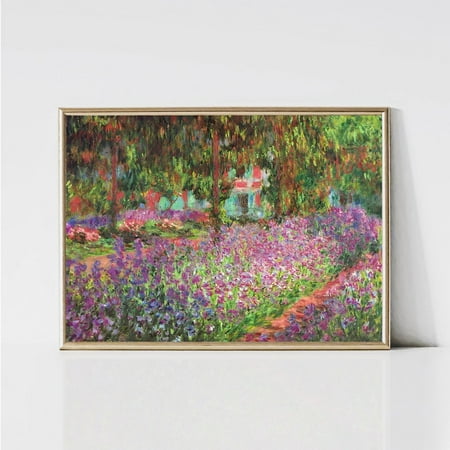 Claude Monet Garden At Giverny Impressionist Landscape Painting Garden Print Flowers Print Monet Wall Art UNFRAMED PAPER POSTER Home Decor Vintage Gift Living Room Dercor