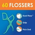 (2 pack) Dr. Fresh Kool Floss, Mint Waxed Dental Flossers, 60 Count