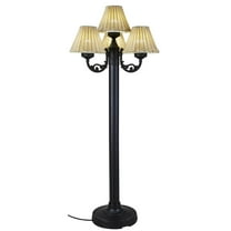 Versailles Floor Lamp 35451 with White Body and Canvas Melon Fabric Shades-Color:Black/Stone