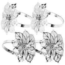 unbranded 4 Pcs Napkin Decoration Holders for Party Funky Rings Bling Silver
