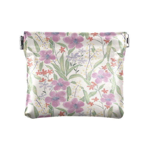 Women's Coin Purses & Pouches - Wallets Card Cases with RFID Blocking - Slim Money Organizers for Daily Use Purple Mirror Garden