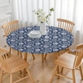 thumbnail image 3 of Charming Floral Round Tablecloth with Elastic Closure, Bohemian Style for Tables Up to 56 Inches, Ideal for Entertaining, 3 of 7
