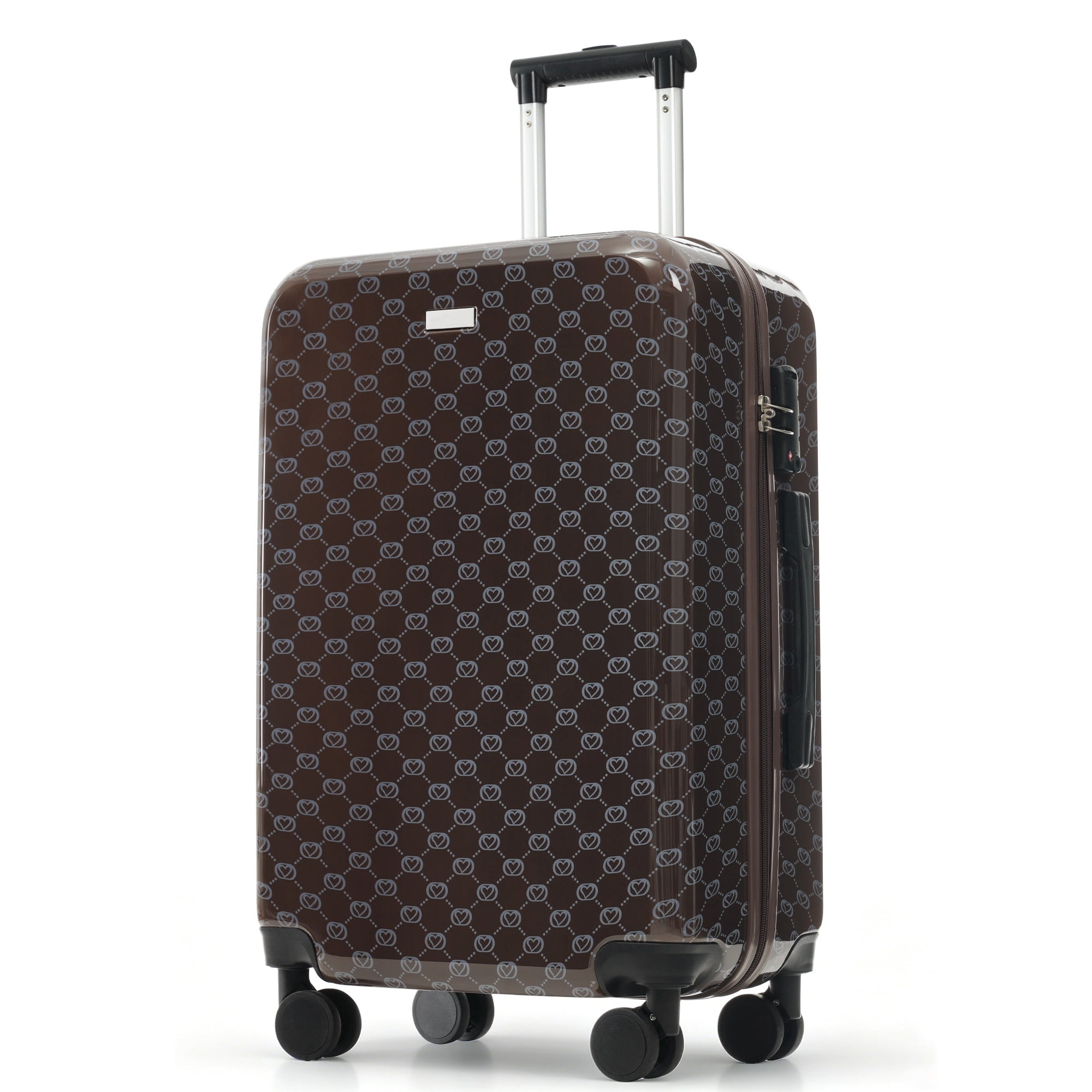 Euroco 5 Piece Luggage Sets,Hardside Suitcase Set with TSA Lock & Spinner Wheels,Lightweight Durable Travel Luggage for Men Women,14/16/20/24/28 Inch,Brown