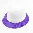 thumbnail image 3 of ZACPNCV Men and Women Unisex British Style Solid Color Fedora Hat Sun Hat Hats Men Father's Day Gifts Purple Free Size, 3 of 6