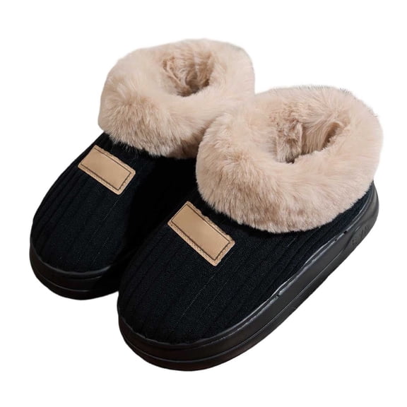 Wovix Women's Fuzzy Memory Foam Slippers Closed Back Knit Bedroom Slippers Slip-On Warm House Shoes for Indoor Outdoor Comfort Shoes