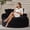 Black1, variant on SOBREMESA Modern 55" Round Corduroy Lounge Chair, Oversized Circle Chaise Lounge, Upholstered Single Sofa for Living Room, Bedroom or Reading Nook, Beige