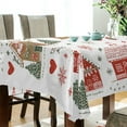thumbnail image 5 of Yayeee Tablecloths 60" x 120" Rectangle Wrinkle Resistant Party Table Cover, Red Nordic Christmas House, 5 of 8