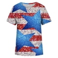 thumbnail image 4 of Patlollav Women Clothes,Womens Independence Day Summer Round-Neck T-Shirt Print Short Sleeve Tops, 4 of 5