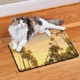 thumbnail image 2 of Boho Tropical Palm Trees Dog Food Mat with Hawaiian Sunset Beach and Ocean Sunset Designs – Absorbent, Non-Spill, Easy Clean Pet Feeding Mat, 2 of 6