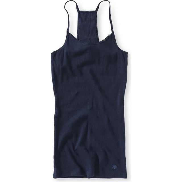 Aeropostale - Camiseta sin mangas con espalda cruzada para mujer, color azul, XS Aeropostale Camiseta sin mangas