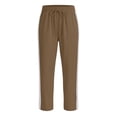 thumbnail image 5 of GUACER No Boundarie Women's Cropped Pants Casual Drawstring Straight Leg Pants with Boho Crochet Lace Side Stripe Summer Trousers, 5 of 7