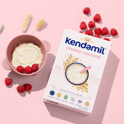 (4 pack) Kendamil Whole Grain Baby Cereal, Creamy Oatmeal, Whole Milk, 2nd Foods, 8oz Box (11-Servings)