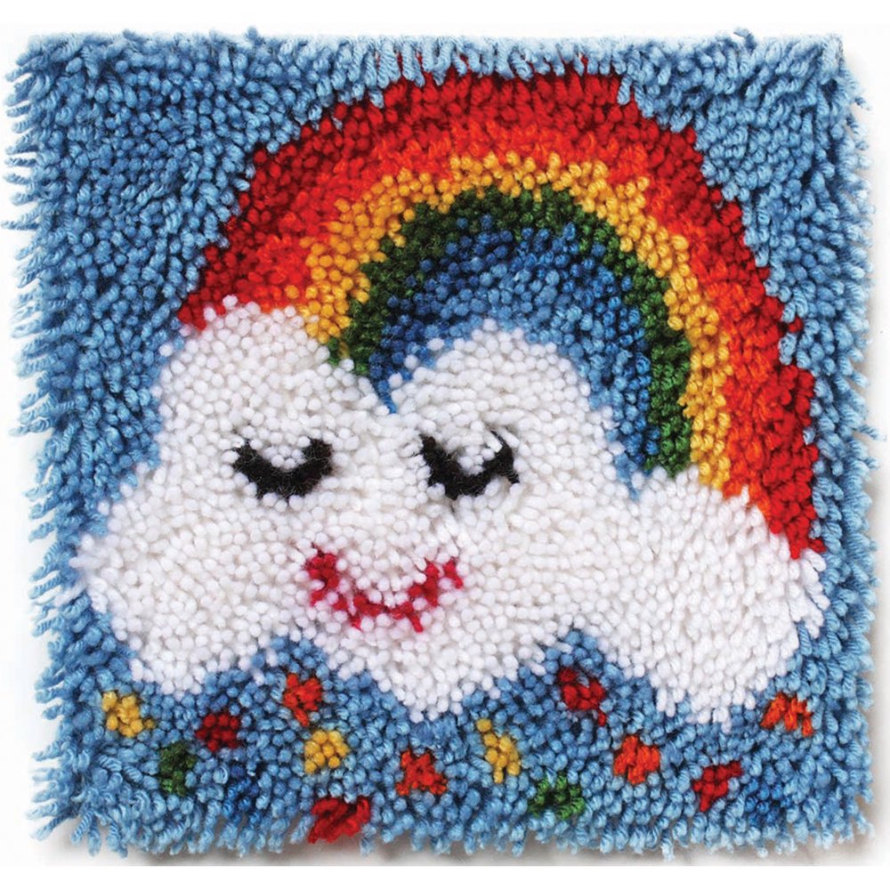 Wonderart Latch Hook Kit, 12" x 12", Rainbow Sprinkles