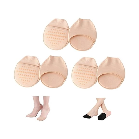Eryueer Ball of Foot Cushion Socks Women Toe Cover with Padding Toe Topper Liner Socks No Show Half Sock with Sponge Cushion