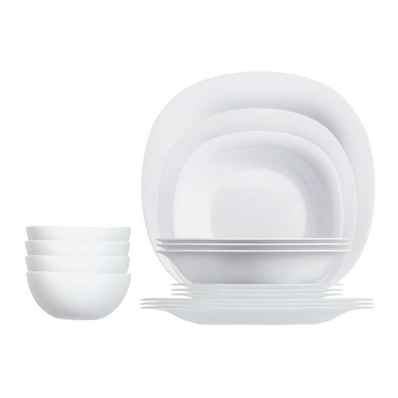 Vajilla Luminarc Carine De 16 Pzas Moderna De Opal Color Blanco