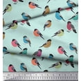 thumbnail image 2 of Soimoi Green Cotton Cambric Fabric Rufous Flycatcher Bird Print Fabric by the Yard 42 Inch Wide, 2 of 3