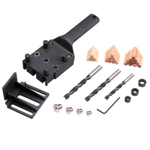 41pcs Quick Wood Doweling Jig Set Handheld Pocket Hole Jig Fit 6/8/10mm Drill Bits Straight
