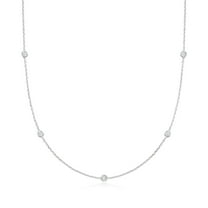 Ross-Simons 0.50 ct. t.w. Lab-Grown Diamond Station Necklace in Sterling Silver, Women's, Adult