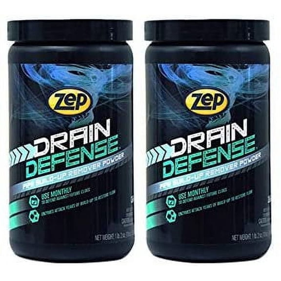 Zep Drain Defense Enzymatic Drain Care Powder ZDC16 Pack of 2 Safe for Pipes and Septic Systems