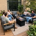 thumbnail image 3 of LayinSun Outdoor Aluminum Furniture Set with Fire Pit Table, Modern Patio Conversation Sets for Porch, Backyard, 3 of 10