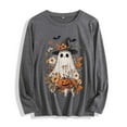 thumbnail image 2 of Karight Halloween Shirts for Women Long Sleeve Tshirts Ghost Spooky Season Graphic Crewneck Sweatshirts 2025, 2 of 7
