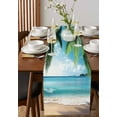thumbnail image 2 of Summer Beach Table Runner Ocean Tropical Palm Tree Seaside Landscape Tablerunners 13 x 36 Inch, Table Decorations Tabletop Scarf for Summer Gathering Holiday Farmhouse Kitchen Dining Decor, 2 of 6