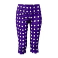 thumbnail image 7 of BRELIL Women's High Waisted Capri Pants Stretch Polka Dot Slim Fit Casual Leggings Streetwear Summer Vacation Outfits, Purple L, 7 of 7