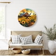 thumbnail image 4 of Eveokoki Rustic Sunset Sunflower Farm Farmhouse Wooden Wall Clock - 10 Inch Silent Non-Ticking Decorative Clock for Kitchen, Living Room, Bedroom, Country Home Decor, 4 of 4