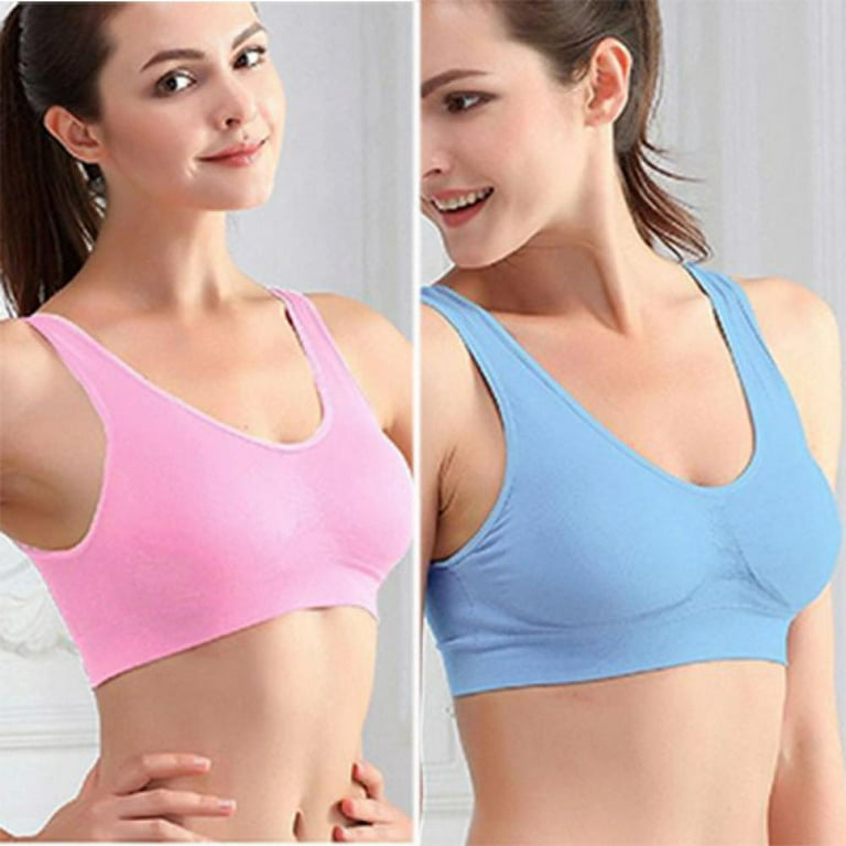 3Pack Solid Wireless Bra,Sports Bras For Women,Seamless Comfortable Yoga Bra  With Removable Pads