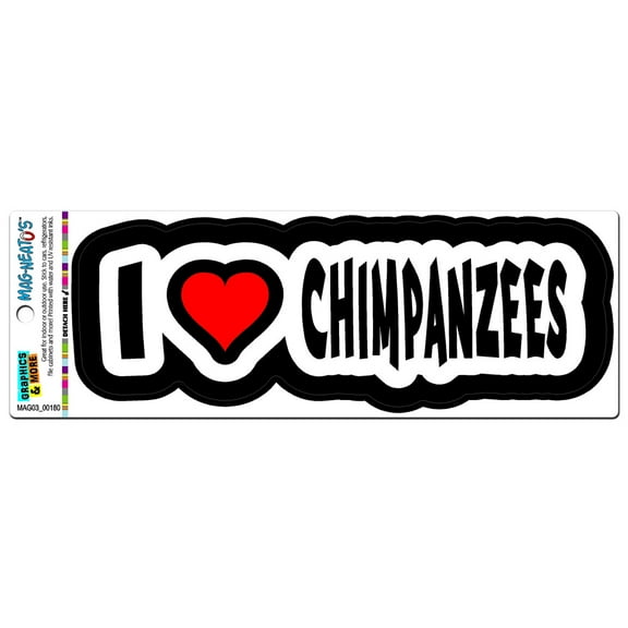 I Love Heart Chimpanzees MAG-NEATO'S(TM) Car/Refrigerator Magnet