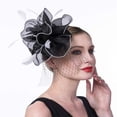 thumbnail image 5 of Elegant Black Fascinator Hat for Women, Vintage Mesh Yarn Headpiece with Hair Clip and Headband, Classic Palace Style Evening Tea Party Hair Accessory, 5 of 6