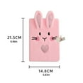 thumbnail image 3 of FeiraDeVaidade Cartoon Rabbit Notebook Plush Diary Book With Lock For Kids Student School Stationery Gift, 3 of 7
