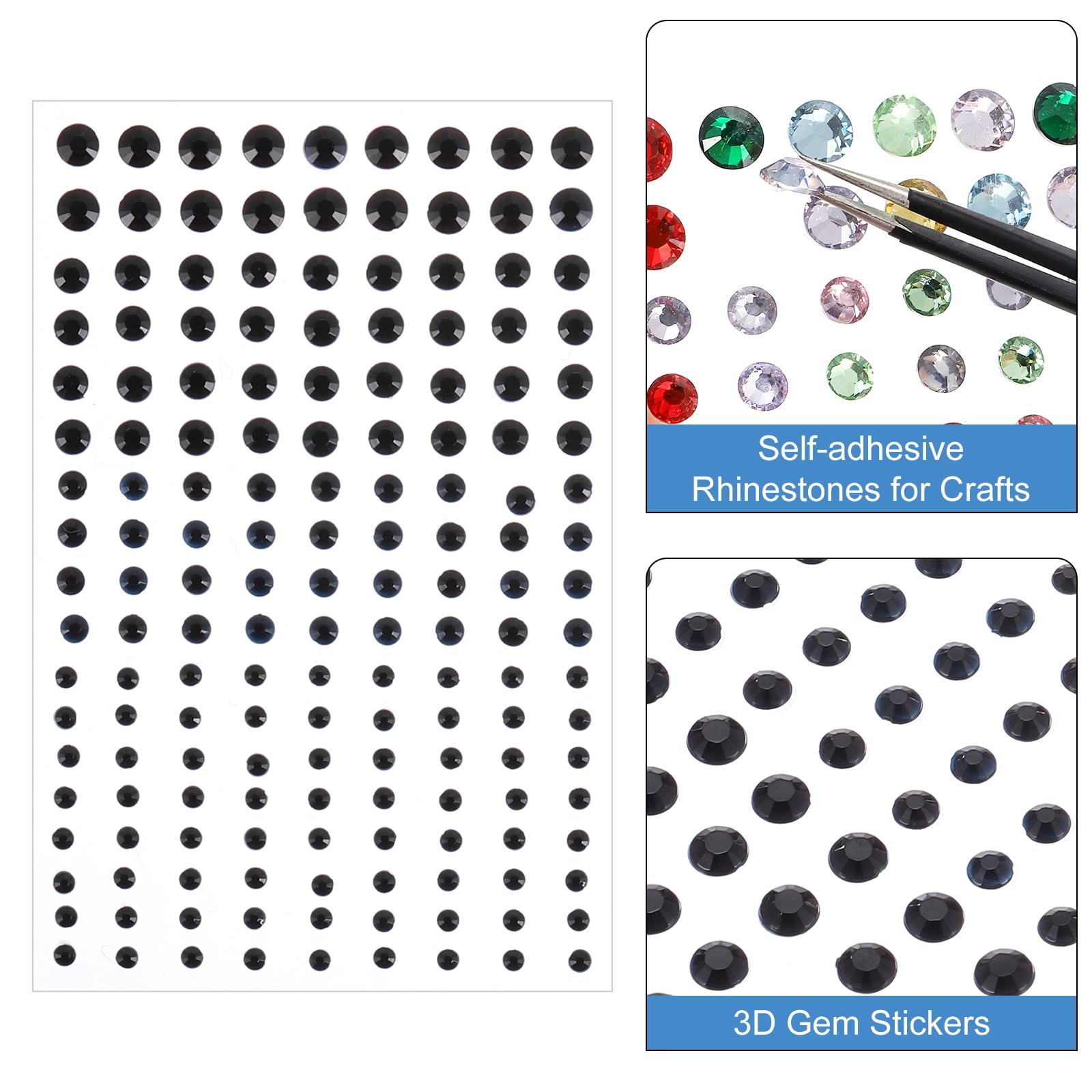 Unique Bargains Self Adhesive Rhinestone Stickers for Makeup and Decorative Crafts Style C