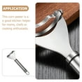 thumbnail image 2 of Corn Planer Kitchen Gadget Cooking Tool Veggie Peeler Cob Scraper Cutter Thresher Stainless Steel, 2 of 6
