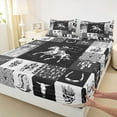 thumbnail image 3 of Homewish Western Cowboy Cowgirl Bed Sheets, Black Grey Patchwork King Sheets, Rustic Farmhouse Sheet Set, Ultra Soft Bedroom Decor, 4 Pieces, 3 of 7